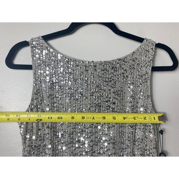 NWT ADRIANNA PAPELL DRESS SILVER 4P - Picture 14 of 16